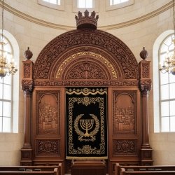 Exquisite Hand-Carved Aron Kodesh Premium Synagogue Furniture Manufacturer Superior Craftsmanship Wood Torah Ark