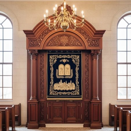Masterpiece Traditional Aron Kodesh Premium Synagogue Furniture by Expert Manufacturer
