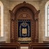 Premium Handcrafted Aron Kodesh: Ornate Solid Wood Synagogue Ark by leading furniture manufacturer.