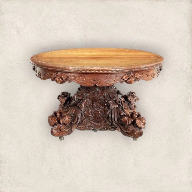 Painted Design Round Dining Table 1570 Mulyoharjo Furniture Supplier Painted Design Round Dining Table 1570 Mulyoharjo Furniture Supplier