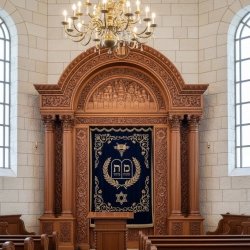 Premium handcrafted Aron Kodesh, an heirloom of spiritual elegance from our distinguished furniture manufacturing collection.