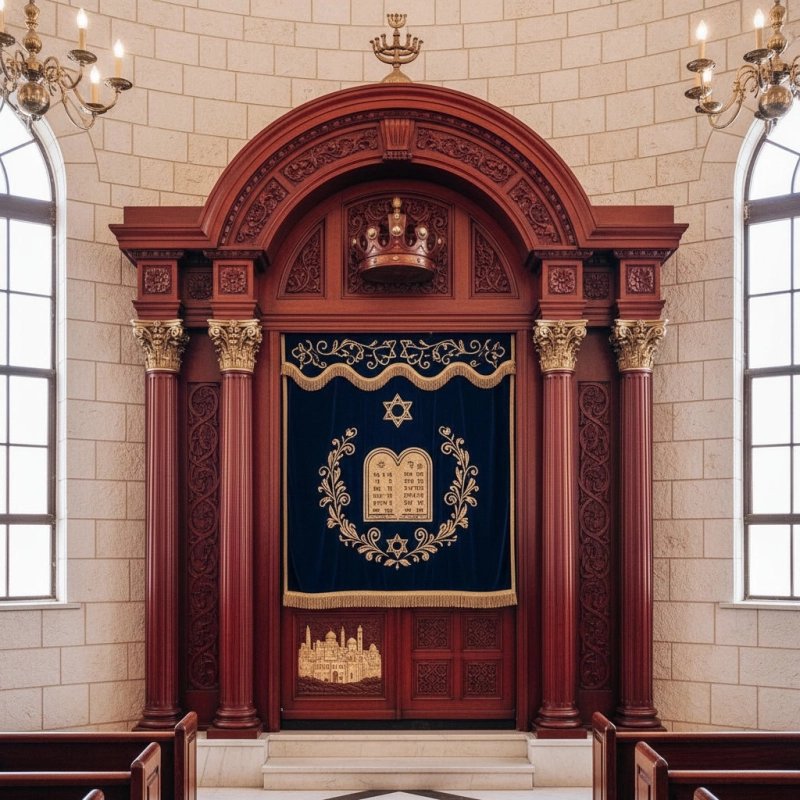 Stunning Traditional Aron Kodesh - Hand-Carved Wood Synagogue Ark by Expert Furniture Manufacturer. Stunning Traditional Aron Kodesh - Hand-Carved Wood Synagogue Ark by Expert Furniture Manufacturer.