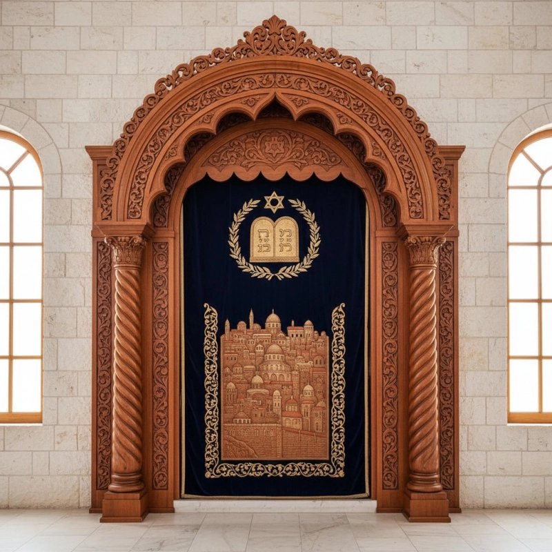 Magnificent Artisanal Solid Wood Aron Kodesh | Premier Synagogue Furniture by Expert Manufacturer Magnificent Artisanal Solid Wood Aron Kodesh | Premier Synagogue Furniture by Expert Manufacturer