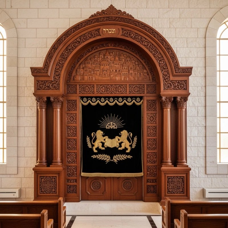 Premium hand-carved Aron Kodesh: A testament to superior synagogue furniture manufacturing and enduring quality. Premium hand-carved Aron Kodesh: A testament to superior synagogue furniture manufacturing and enduring quality.