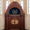 Stunning hand-carved Aron Kodesh, a masterpiece of synagogue furniture design and manufacturing quality.