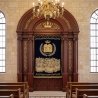 Premium Aron Kodesh: Hand-carved wood synagogue furniture by expert manufacturers, a symbol of enduring tradition and quality.