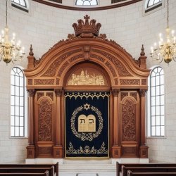 Premium Aron Kodesh - Handcrafted Solid Wood Holy Ark for Synagogue by Leading Furniture Supplier.