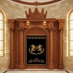 Hand-Carved Hardwood Aron Kodesh: Premier Synagogue Furniture by Leading Manufacturer.