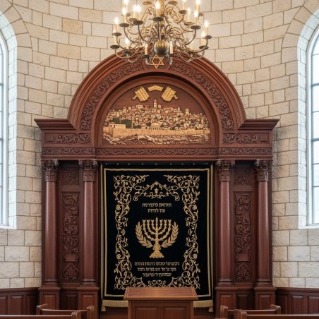 Masterfully Crafted Aron Kodesh: Premium Synagogue Furniture by a Leading Manufacturer and Supplier.
