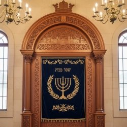 Premium handcrafted Aron Kodesh: Timeless design, superior manufacturer quality for synagogue furnishings.