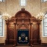Handcrafted Aron Kodesh: Premium Wood Carvings, Velvet Parochet, Synagogue Furniture by Expert Manufacturers.