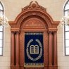 Exquisite hand-carved Aron Kodesh: Premium synagogue furniture, masterfully crafted for sacred Torah scrolls.