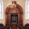 Exquisite Hand-Carved Solid Wood Aron Kodesh - A Testament to Masterful Synagogue Furniture Manufacturing.