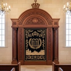 Master-crafted Aron Kodesh, a premium synagogue furniture piece by a leading manufacturer and supplier.