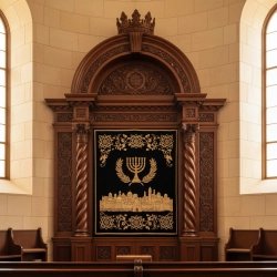 Magnificent Hardwood Aron Kodesh | Expertly Crafted Synagogue Holy Ark | Premium Manufacturer Quality