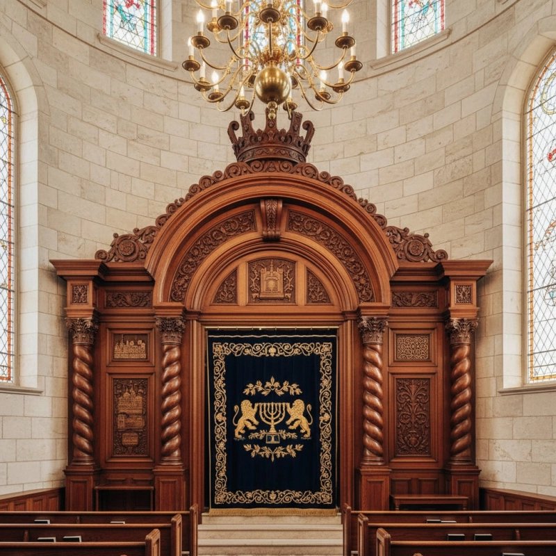 Premium Hand-Carved Aron Kodesh: Expertly Manufactured Synagogue Furniture for Sacred Spaces. Premium Hand-Carved Aron Kodesh: Expertly Manufactured Synagogue Furniture for Sacred Spaces.