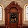Exquisite handcrafted Aron Kodesh Holy Ark in premium solid wood, perfect for synagogue.