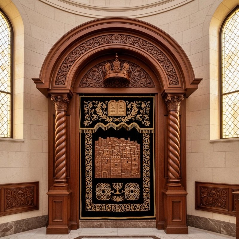 Mastercrafted Wooden Aron Kodesh: Superior Synagogue Furniture by Premier Manufacturer Mastercrafted Wooden Aron Kodesh: Superior Synagogue Furniture by Premier Manufacturer