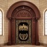 Masterfully crafted Aron Kodesh, a testament to traditional synagogue furniture artistry and manufacturing excellence.
