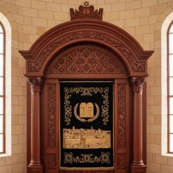 Stunning Hand-Carved Wooden Aron Kodesh Synagogue Furniture by Expert Manufacturers