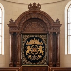 Exquisitely Hand-Carved Aron Kodesh: Premium Solid Hardwood Synagogue Furniture by Leading Manufacturer.