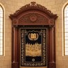 Premium Handcrafted Aron Kodesh: Majestic Solid Hardwood Ark for Synagogues, reflecting exceptional production quality.