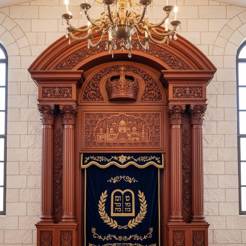 Masterfully crafted Aron Kodesh, a testament to traditional design and superior furniture manufacturing for synagogues. Masterfully crafted Aron Kodesh, a testament to traditional design and superior furniture manufacturing for synagogues.