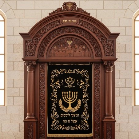 Exquisite Hand-Carved Aron Kodesh for Synagogues | Premium Manufacturer Quality