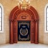 Exquisite Hand-Carved Aron Kodesh: Premium Solid Wood Synagogue Furniture, Manufacturer-Crafted for Sacred Spaces.