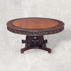 Mahogany Wood Round Dining Table 1606 Mulyoharjo Furniture Supplier