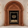 Luxurious Hand-Carved Hardwood Aron Kodesh with Gold Embroidered Parochet by a Premier Furniture Manufacturer.