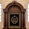 Elegant hand-carved Aron Kodesh, a symbol of devotion and artisanal furniture quality for synagogues.