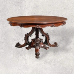 Mahogany Round Dining Table 1615 Mulyoharjo Furniture Supplier