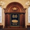 Elegant hand-carved Aron Kodesh: a symbol of premium synagogue furniture manufacturing and enduring Jewish tradition.