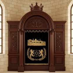 Ornate Handcrafted Aron Kodesh - Premium Wood Synagogue Furniture by Leading Manufacturer.