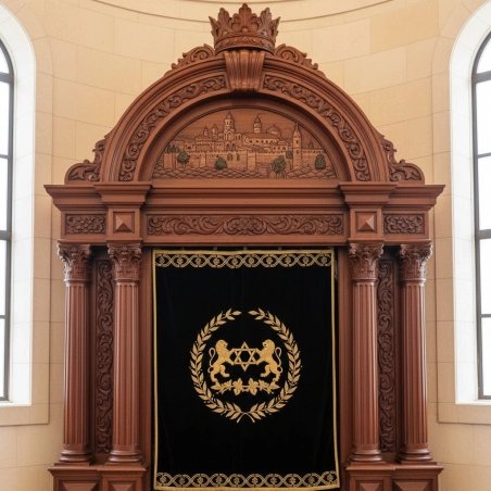 Premium Hand-Carved Aron Kodesh Torah Ark | Synagogue Furniture Manufacturing Excellence