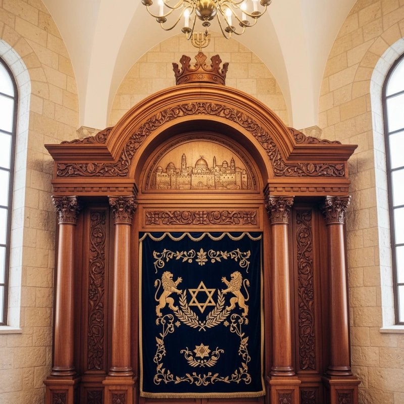 Premium hand-carved Aron Kodesh, a symbol of manufacturing excellence in synagogue furniture. Premium hand-carved Aron Kodesh, a symbol of manufacturing excellence in synagogue furniture.