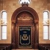 Hand-Carved Traditional Aron Kodesh: A masterpiece of Synagogue Furniture craftsmanship and spiritual elegance.