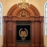 Exquisite handcrafted Aron Kodesh, a testament to master wood carving and premium synagogue furniture manufacturing.