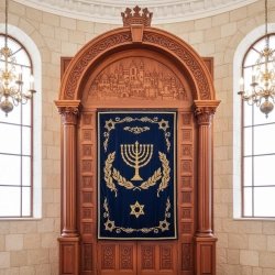 Premium Handcrafted Solid Wood Aron Kodesh | Ornate Synagogue Furniture | Manufacturer Quality & Jewish Heritage