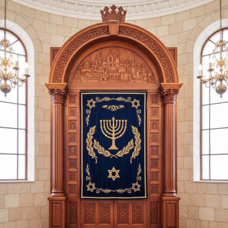 Premium Handcrafted Solid Wood Aron Kodesh | Ornate Synagogue Furniture | Manufacturer Quality & Jewish Heritage Premium Handcrafted Solid Wood Aron Kodesh | Ornate Synagogue Furniture | Manufacturer Quality & Jewish Heritage