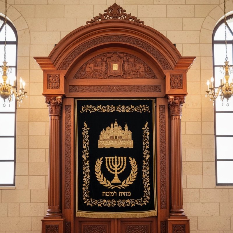 Masterfully Handcrafted Aron Kodesh Synagogue Ark by Premier Furniture Manufacturer. Masterfully Handcrafted Aron Kodesh Synagogue Ark by Premier Furniture Manufacturer.