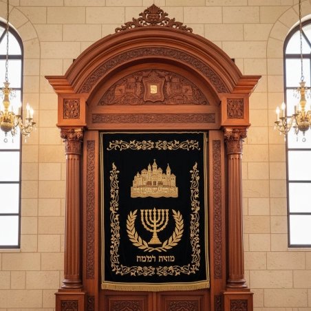 Masterfully Handcrafted Aron Kodesh Synagogue Ark by Premier Furniture Manufacturer.