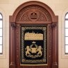 Elegantly hand-carved Aron Kodesh: premium synagogue furniture craftsmanship and manufacturing quality.