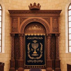 Hand-carved Solid Wood Aron Kodesh: Premium Synagogue Furniture by Expert Manufacturer & Supplier.