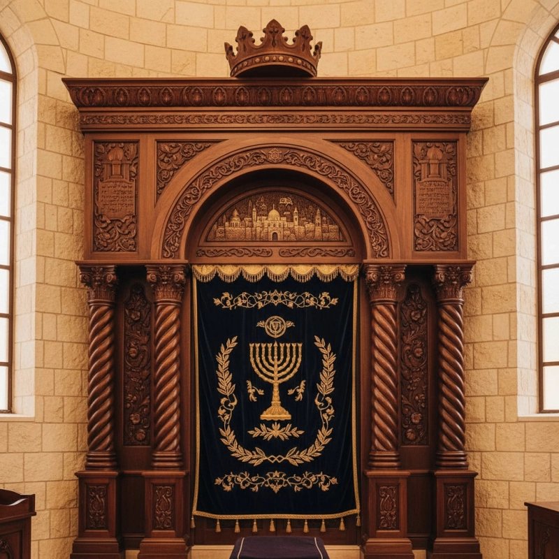 Hand-carved Solid Wood Aron Kodesh: Premium Synagogue Furniture by Expert Manufacturer & Supplier. Hand-carved Solid Wood Aron Kodesh: Premium Synagogue Furniture by Expert Manufacturer & Supplier.