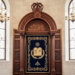 Masterfully crafted Aron Kodesh, symbolizing heritage and artisanal excellence for synagogues by expert furniture manufacturers.