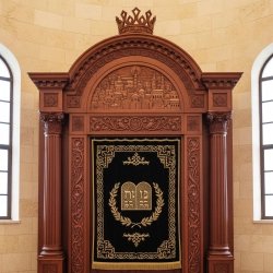 Masterfully Crafted Solid Wood Aron Kodesh | Synagogue Holy Ark by Premium Furniture Maker.