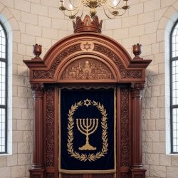 Premium Hand-Carved Aron Kodesh: Ornate Wood Synagogue Furniture by Expert Manufacturers