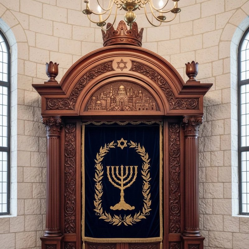 Premium Hand-Carved Aron Kodesh: Ornate Wood Synagogue Furniture by Expert Manufacturers Premium Hand-Carved Aron Kodesh: Ornate Wood Synagogue Furniture by Expert Manufacturers